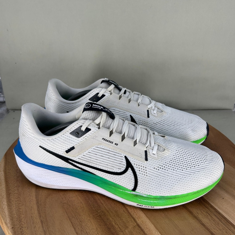 Nike Air Zoom Pegasus 40 Mens Running Shoes White Blue Green DV3853-006 Size 13